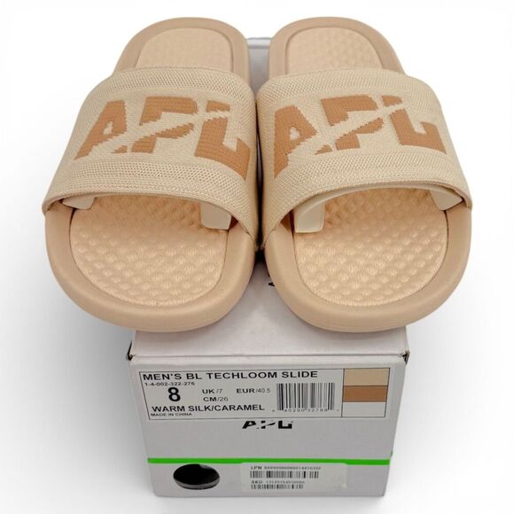 NEW APL Men\'s Big Logo TechLoom Slide Warm Silk/Caramel Size 8